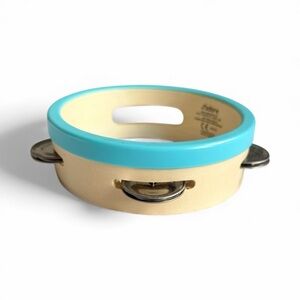 Children's Tambourine with Sky Blue Rim Jadore Wooden For 2+ Years